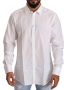 Dolce & Gabbana Pre-owned White Cotton Slim Fit Men Martini Shirt Wit Heren - Thumbnail 1