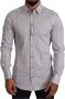 Dolce & Gabbana Pre-owned Gold White Blue Striped Formal Dress Shirt Wit Heren - Thumbnail 1
