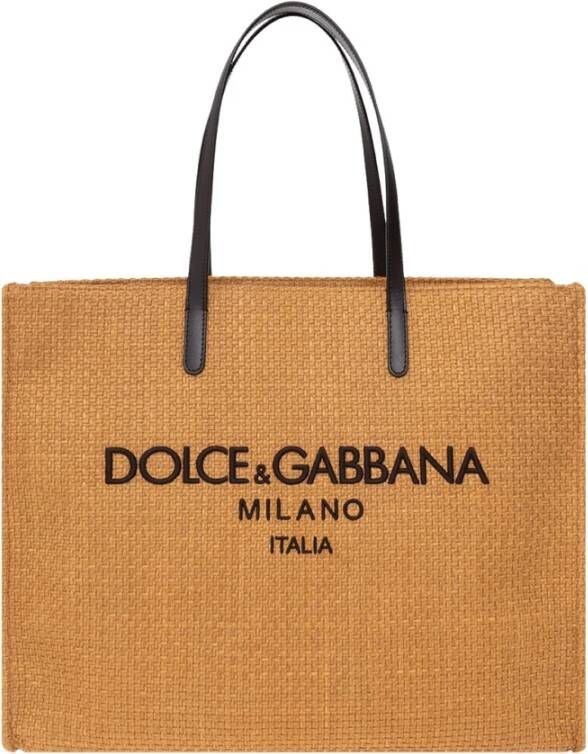 Dolce & Gabbana Shopper tas met logo Beige Dames