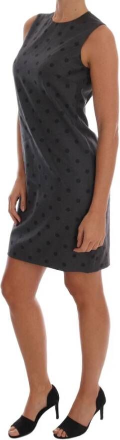 Dolce & Gabbana Grijze gepunte sheath wollen jurk Grijs Dames