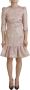 Dolce & Gabbana Roze Jacquard Sheath Midi Jurk Pink Dames - Thumbnail 8