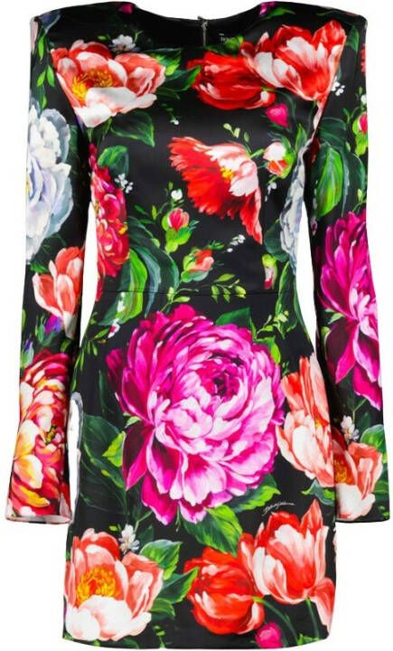 Dolce & Gabbana Bloemenprint Sheath Mini Jurk Multicolor Dames