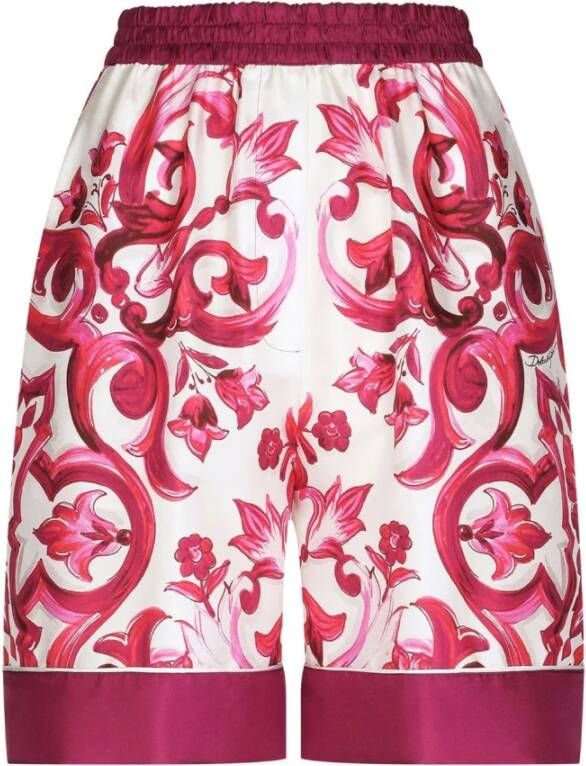 Dolce & Gabbana Majolica Print Pyjamashorts Pink Dames