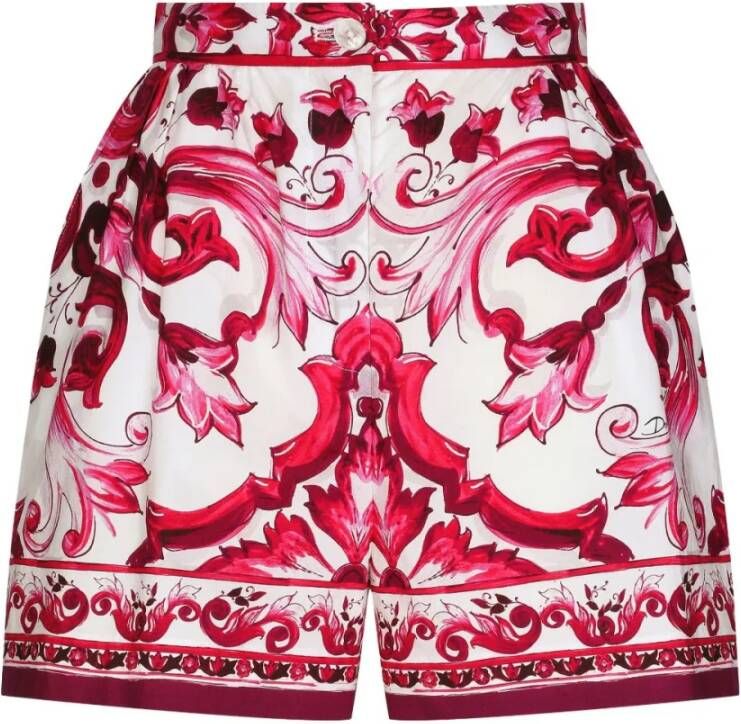 Dolce & Gabbana Hoge Taille Fuchsia Shorts Pink Dames