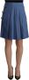 Dolce & Gabbana Blue Embellished Pleated Mini Skirt Wool Blauw Dames - Thumbnail 1