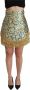 Dolce & Gabbana Blue High Waist Jacquard Tassel Gold Skirt Geel Dames - Thumbnail 3