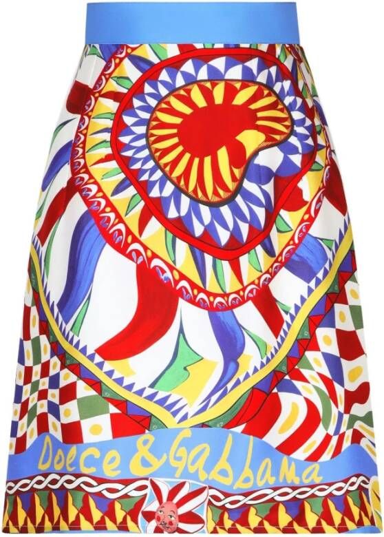 Dolce & Gabbana Levendige Multikleur Grafische Print Mini Rok Multicolor Dames