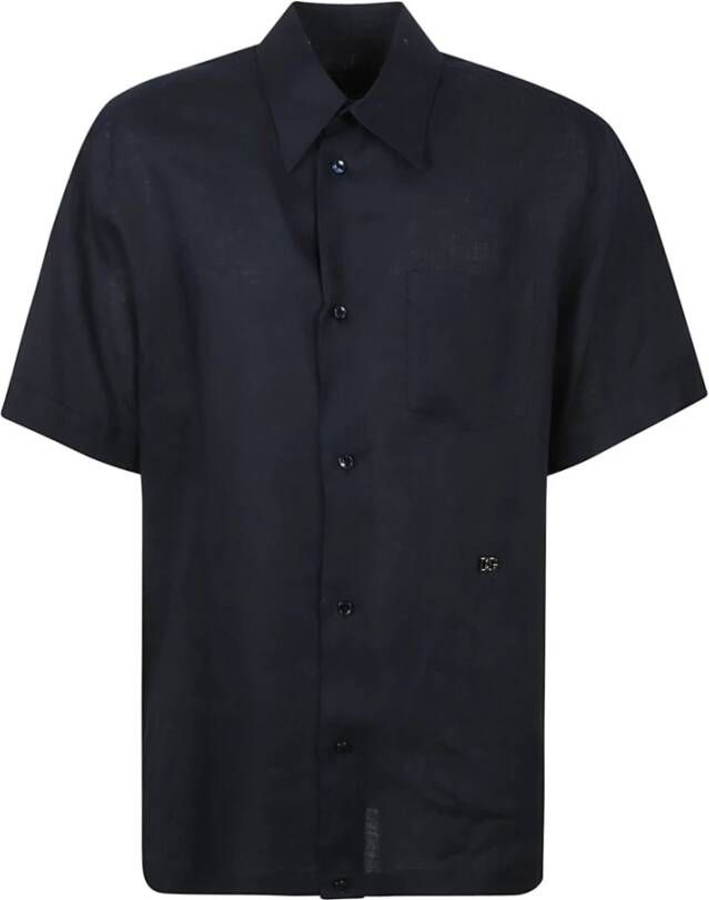 Dolce & Gabbana Short Sleeve Shirts Blauw Heren