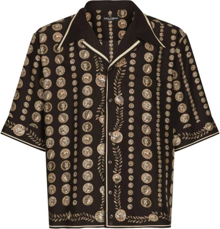 Dolce & Gabbana Designer Overhemden Collectie Brown Heren