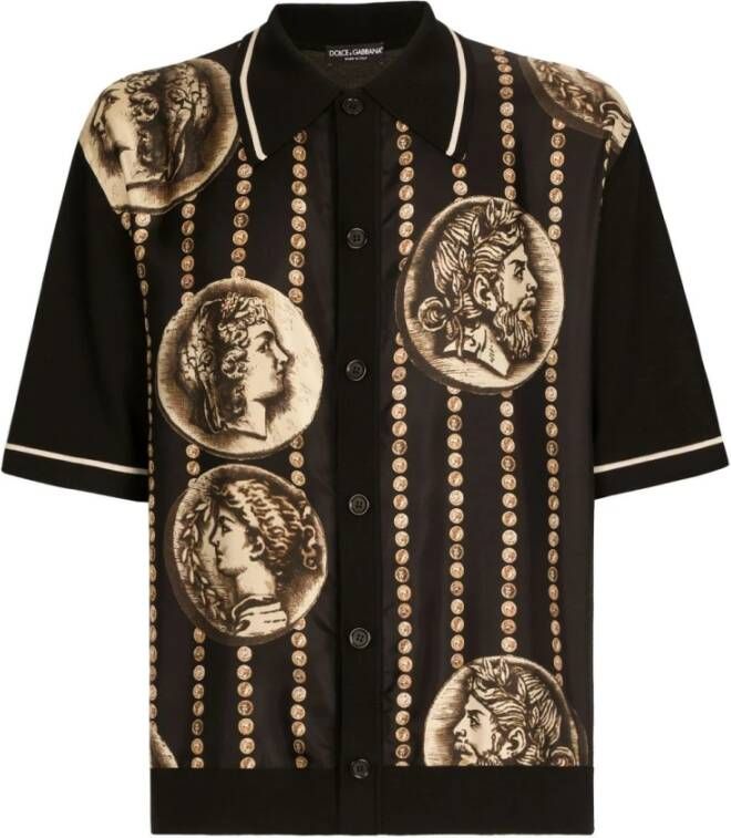 Dolce & Gabbana Luxe zijden blend polo shirt voor heren Multicolor Heren