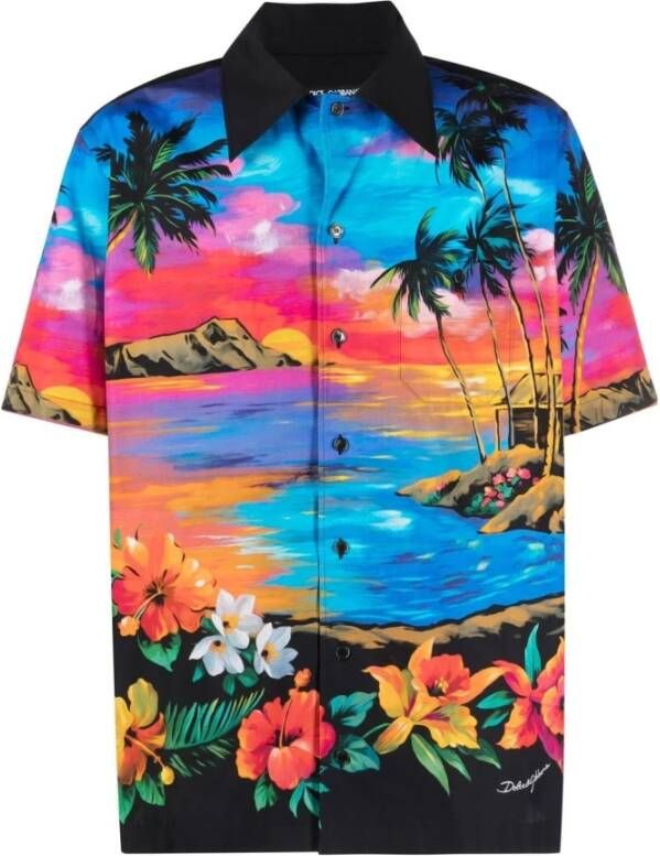Dolce & Gabbana Hawaiian-Print Korte Mouw Overhemd Multicolor Heren