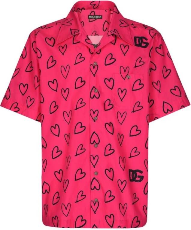 Dolce & Gabbana Short Sleeve Shirts Roze Heren