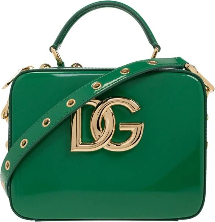 Dolce&Gabbana Totes Logo Plaque Studded Tote Bag in groen