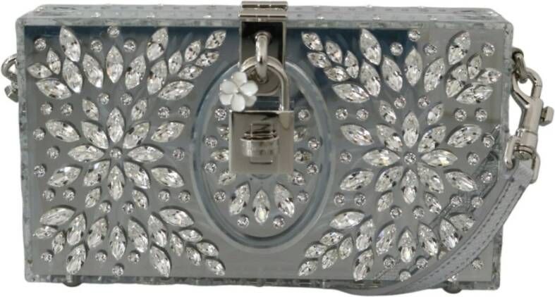 D&G Avondtasje D&G Plexiglas clutch met kristallen versieringen