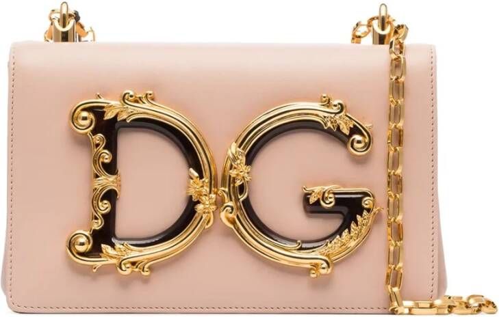 Dolce & Gabbana Geborduurde roze schoudertas Pink Dames