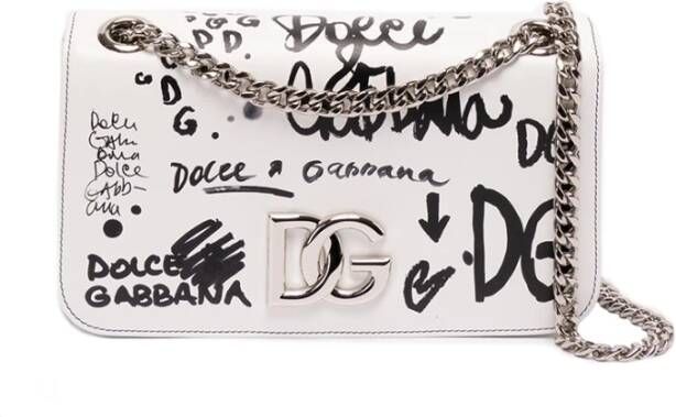 Dolce & Gabbana Logo Geëmbosseerde Handtas met Hoofdcompartiment Black Dames