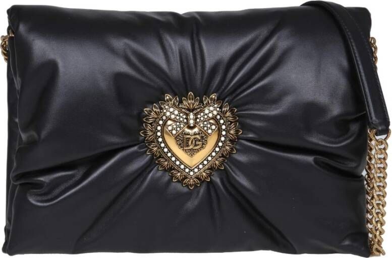 Dolce & Gabbana Gewatteerde leren handtas met heilig hart Black Dames