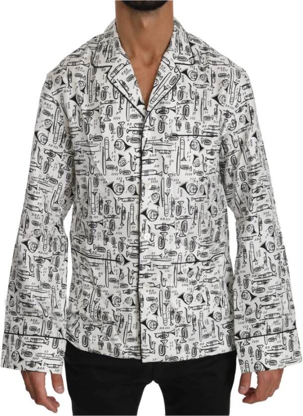 Dolce & Gabbana Silk Top Shirt Wit Heren