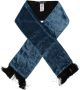 Dolce & Gabbana Blauwe Velvet Solide Nekwarmer Heren Shawl Sjaal Blue Heren - Thumbnail 1