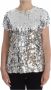 Dolce & Gabbana Zilveren Pailletten Crewneck Blouse T-shirt Top Gray Dames - Thumbnail 1