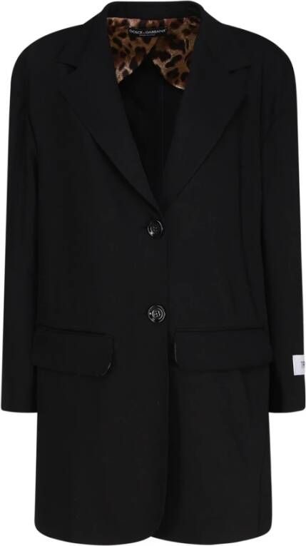 Dolce & Gabbana Single-Breasted Coats Zwart Dames
