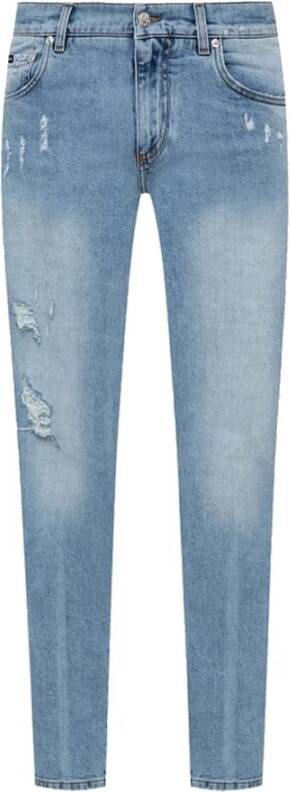 Dolce & Gabbana Heren Katoenen Denim Skinny Jeans Blue Heren