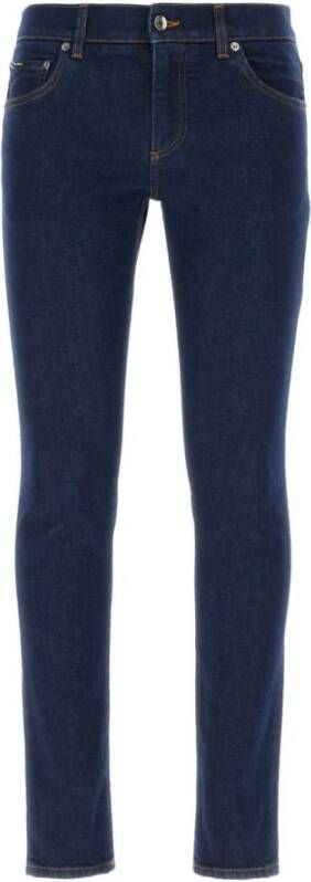 Dolce & Gabbana Donkerblauwe stretch denim jeans Skinny fit voor heren Blue Heren