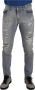 Dolce & Gabbana Lichtblauwe Gescheurde Katoenen Regular Denim Jeans Blue Heren - Thumbnail 1