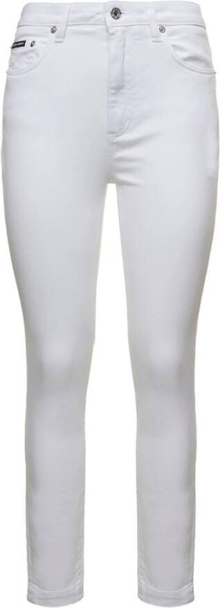 Dolce & Gabbana Hoge taille skinny jeans White Dames