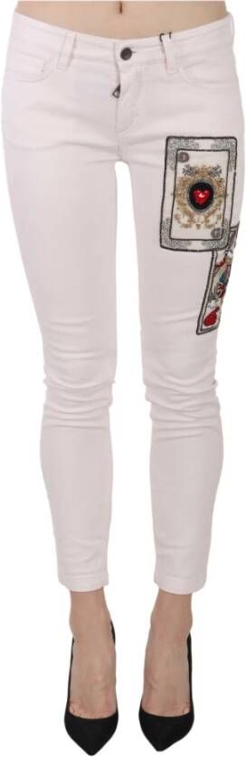 Dolce & Gabbana Queen Of Hearts Witte Skinny Jeans White Dames