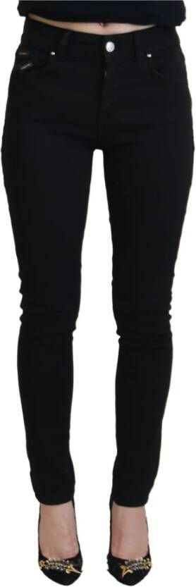 Dolce & Gabbana Zwarte Katoenen Skinny Jeans met Middelhoge Taille Black Dames