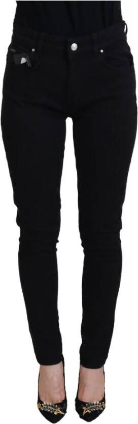 Dolce & Gabbana Zwarte Katoenen Skinny Jeans met Middelhoge Taille Black Dames