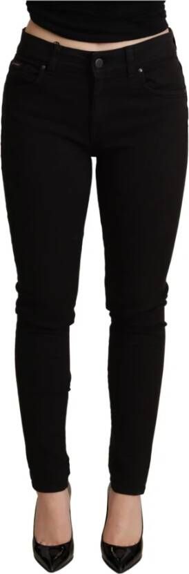 Dolce & Gabbana Zwarte Skinny Denim Stretch Broek Jeans Black Dames