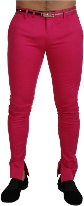 Dolce & Gabbana Chique Roze Katoenmix Broek Pink Heren