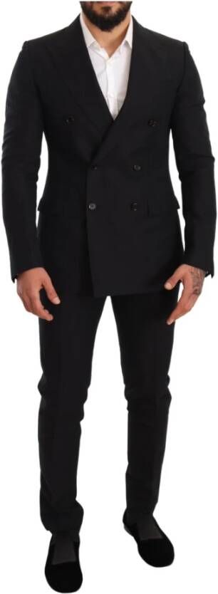 Dolce & Gabbana Slank 2 -delige Taormina -pak Zwart Heren