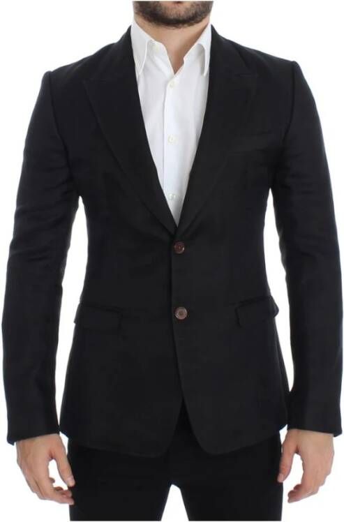 Dolce & Gabbana slanke fit Blazerjas Zwart Heren