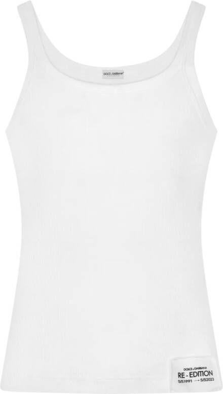 Dolce & Gabbana Witte Logo Tanktop Regular Fit White Heren