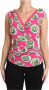 Dolce & Gabbana Roze Zijden Siciliaanse Taart Top Multicolor Dames - Thumbnail 1