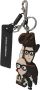Dolce & Gabbana Luxe Leren Sleutelhanger met Messing Accents Black Heren - Thumbnail 1