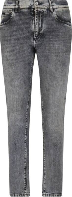 Dolce & Gabbana Slim-fit Grijze Stretch Denim Jeans Gray Heren