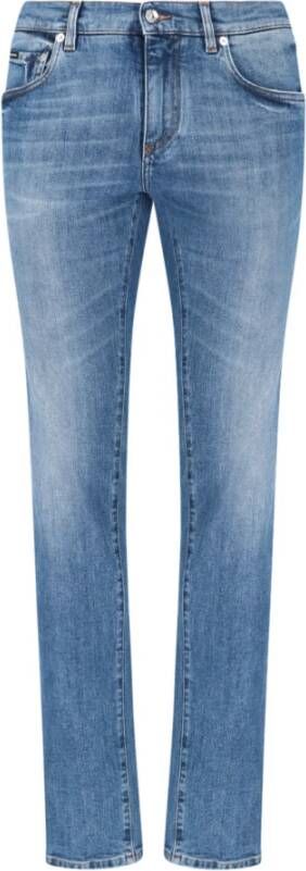 Dolce & Gabbana Slim-Fit Blauwe Jeans met Bedekte Rits Blue Heren