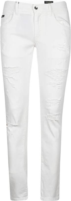 Dolce & Gabbana Slim-Fit Jeans Witte Denim Elegantie White Heren