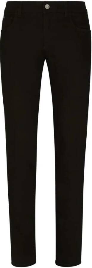 Dolce & Gabbana Slim-Fit Jeans met Vijf-Zakken Ontwerp Black Heren