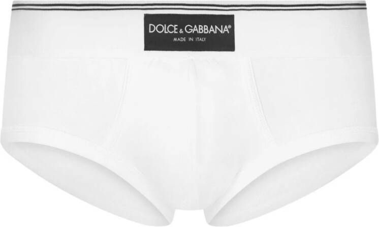 Dolce & Gabbana Verbeter je ondergoed met witte boxershorts met logo-patch details White Heren