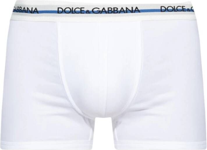 Dolce & Gabbana Witte katoenen boxershorts met logoband White Heren