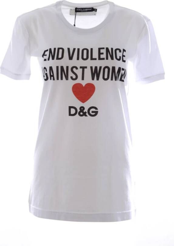Dolce & Gabbana Steun Vrouwenrechten T-shirt White Dames