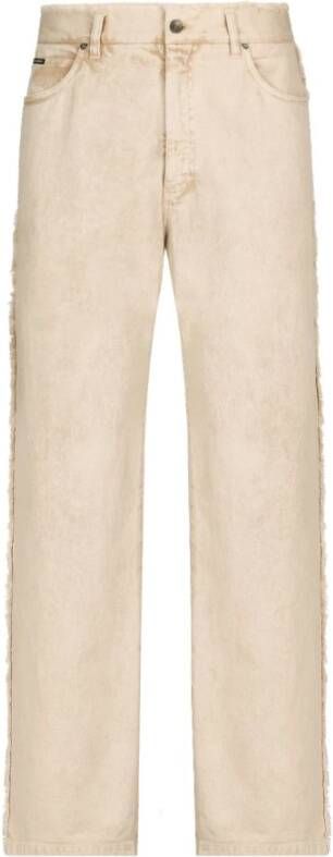 Dolce & Gabbana Straight Jeans Beige Heren