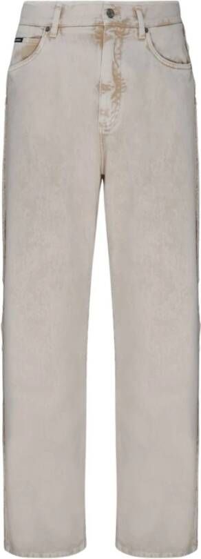 Dolce & Gabbana Straight Jeans Beige Heren
