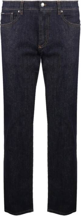 Dolce & Gabbana Slim Fit Straight Jeans Donkere Wassing Blue Heren
