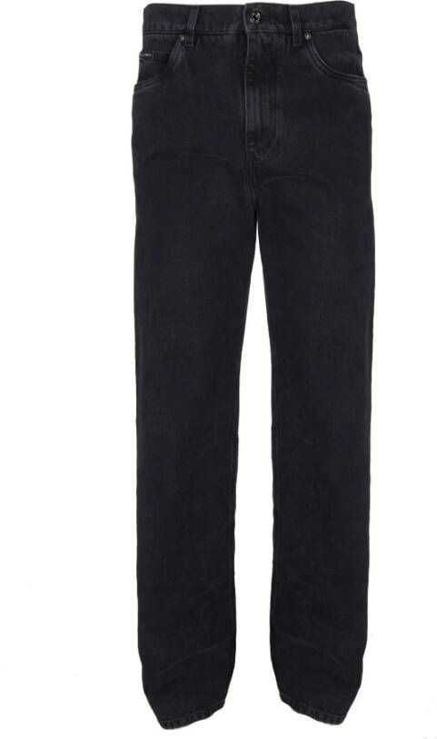 Dolce & Gabbana Zwarte Wijde Pijp Losse Fit Straight Jeans Black Heren